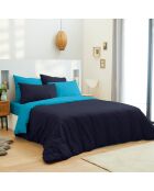 Parure housse de couette, drap housse & taies marine/turquoise