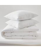 Pack couette très chaude + 2 oreillers Polycoton Confort blanc