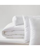Pack couette très chaude + 2 oreillers + 1 polochon Polycoton Confort blanc