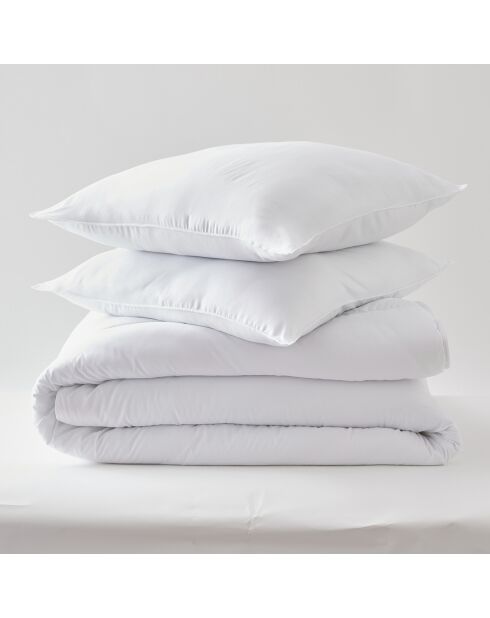 Pack de edredón y 2 almohadas de microfibra Douffness blanco