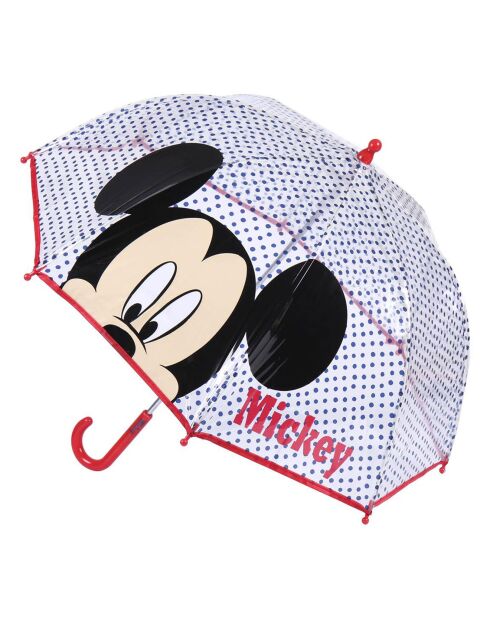 Parapluie Enfant - Poignée rouge - Mickey transparent