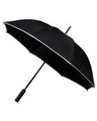 Parapluie long Golf - Ouverture manuelle - Large protection 102 cm - bordure refléchissante noir
