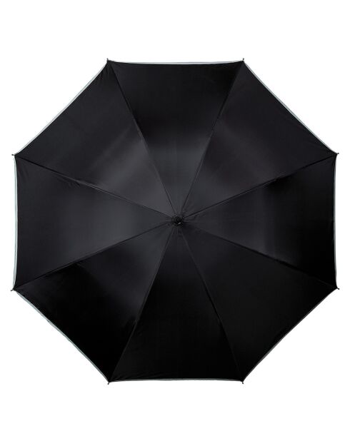 Parapluie long Golf - Ouverture manuelle - Large protection 102 cm - bordure refléchissante noir