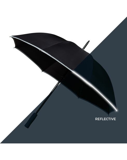 Lange golfparaplu - Handmatig te openen - Grote bescherming van 102 cm - zwarte reflecterende rand