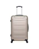 Elbe-A Mittelgroßer Reisekoffer mit 4 Einzelrädern, 60 cm, beige