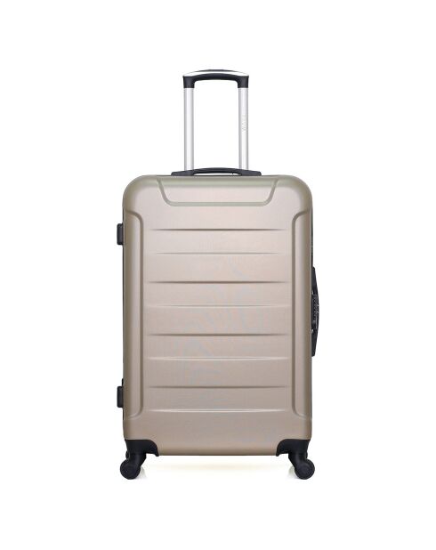 Elbe-A Mittelgroßer Reisekoffer mit 4 Einzelrädern, 60 cm, beige