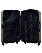 Elbe-A Mittelgroßer Reisekoffer mit 4 Einzelrädern, 60 cm, beige