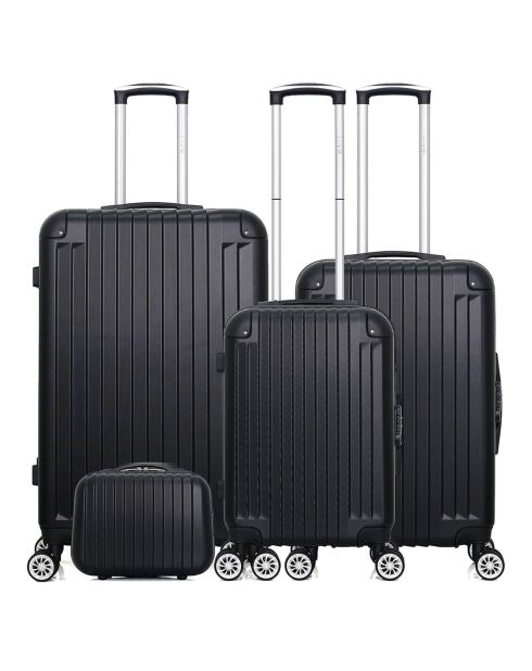 3 Valises 4 roues doubles 75/65/55 cm & Vanity Tage-C  noirs