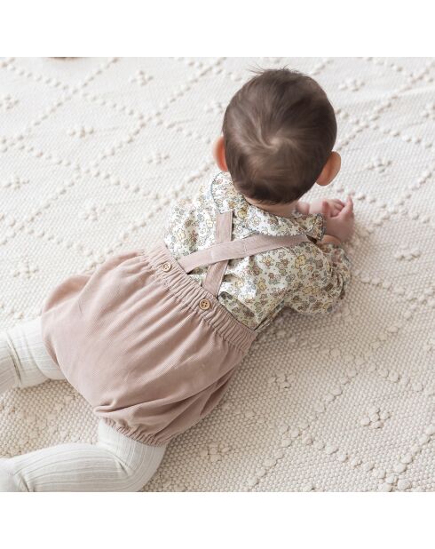 Blouse en Coton motif Liberty jaune/beige