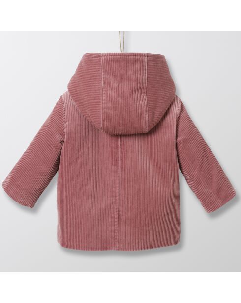 Manteau en Velours côtelé intérieur fourré vieux rose