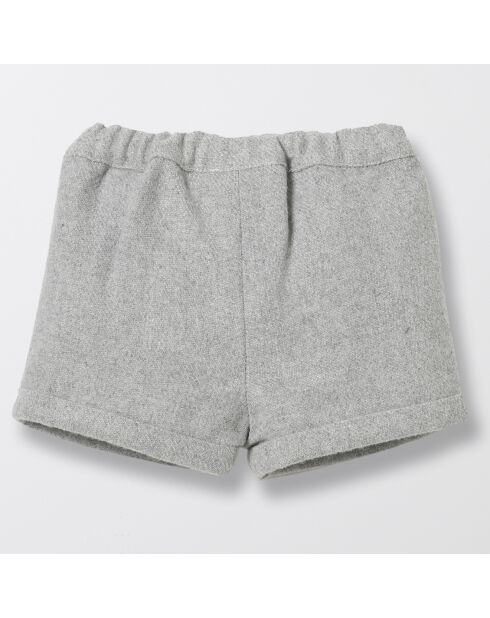 Short en Laine mélangée gris moyen chiné