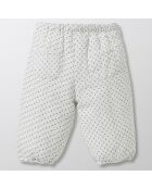 Pantalon boule en Gaze de Coton blanc/bleu foncé