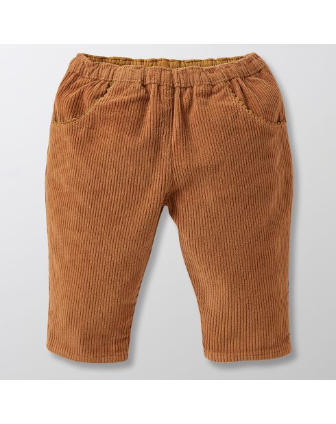 Pantaloni da ballo in velluto a coste marrone caramello