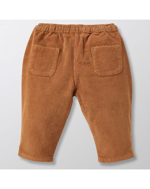 Pantalon boule en Velours côtelé marron caramel