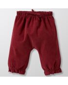 Pantalon sarouel en Velours côtelé fin bordeaux