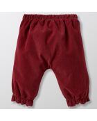 Pantalon sarouel en Velours côtelé fin bordeaux