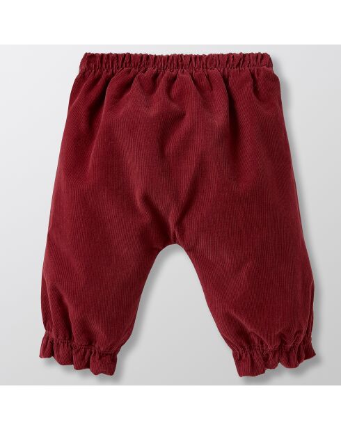 Pantalon sarouel en Velours côtelé fin bordeaux