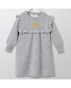 Robe en Maille mélangée tricot gris moyen chiné