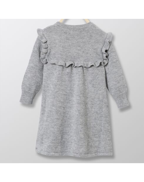 Robe en Maille mélangée tricot gris moyen chiné