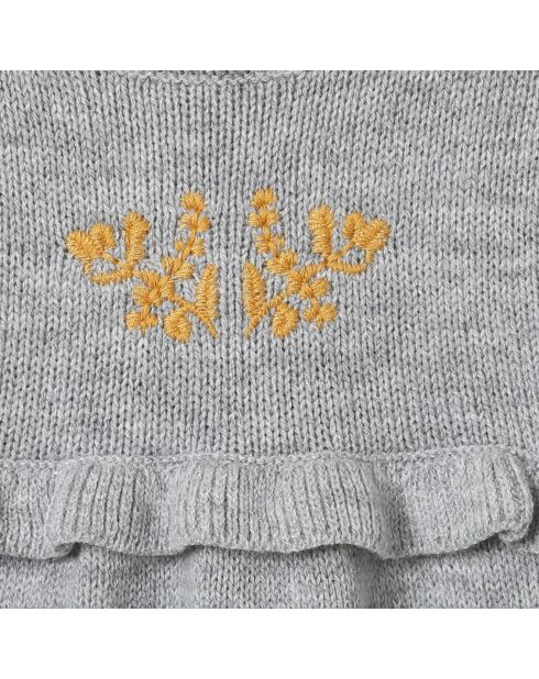 Robe en Maille mélangée tricot gris moyen chiné