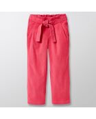 Pantalon en Velours de coton côtelé rose vif