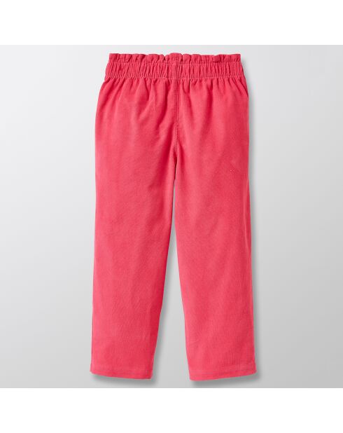 Pantalon en Velours de coton côtelé rose vif