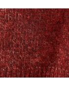 Gilet long en Maille mélangée col châle rouge marron