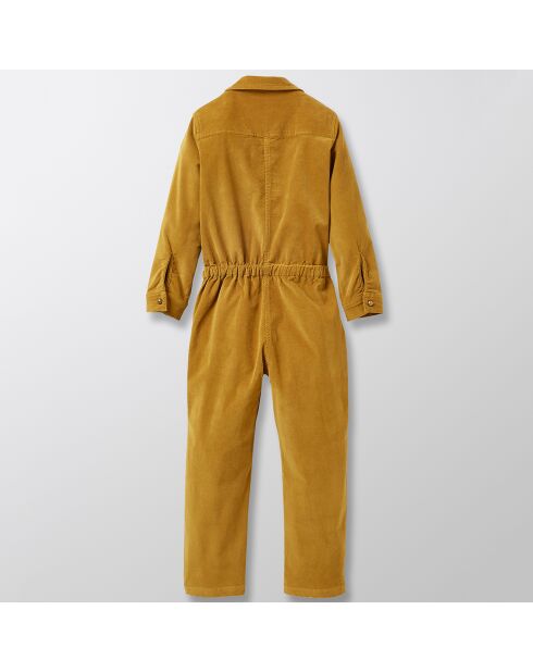 Tuta in velluto di cotone giallo senape