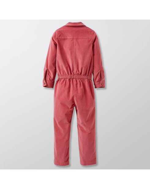 Tuta rosa media in velluto di cotone