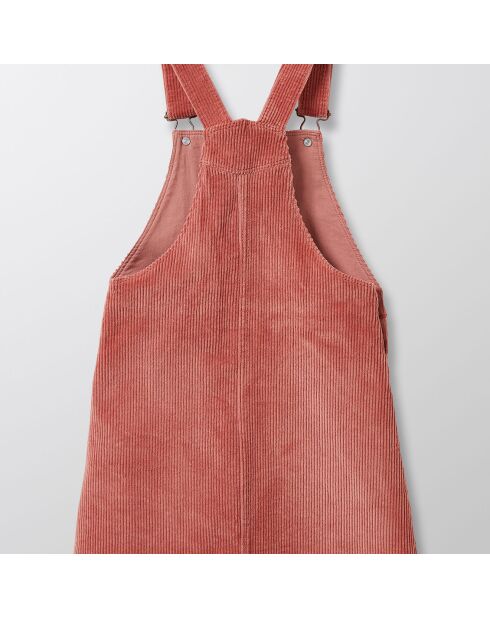 Robe salopette en Velours côtelé de coton Lisa rose moyen