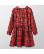 Robe chemise en Laine mélangée à carreaux rouge