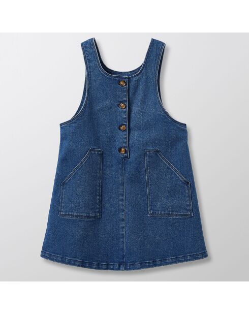 Robe chasuble en Coton denim bleu moyen
