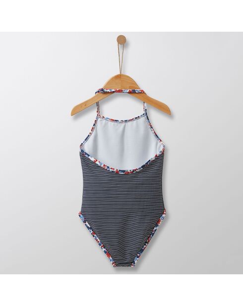 Maillot de bain 1 pièce rayé bleu moyen
