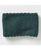 Snood en Laine & Mohair mélangés point mousse vert foncé