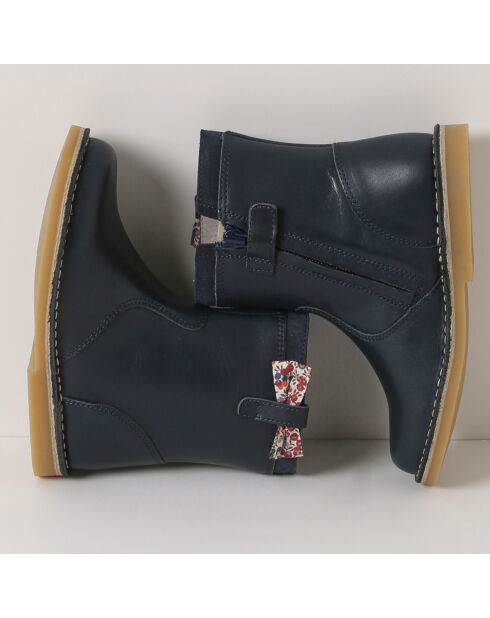 Boots en Cuir Liberty bleu foncé