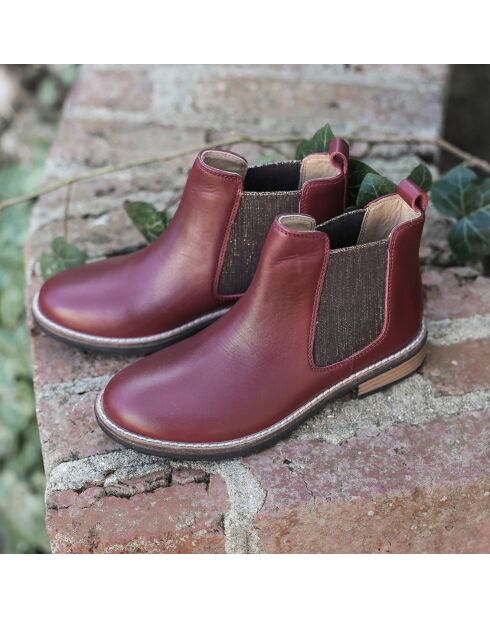 Chelsea boots en Cuir bordeaux