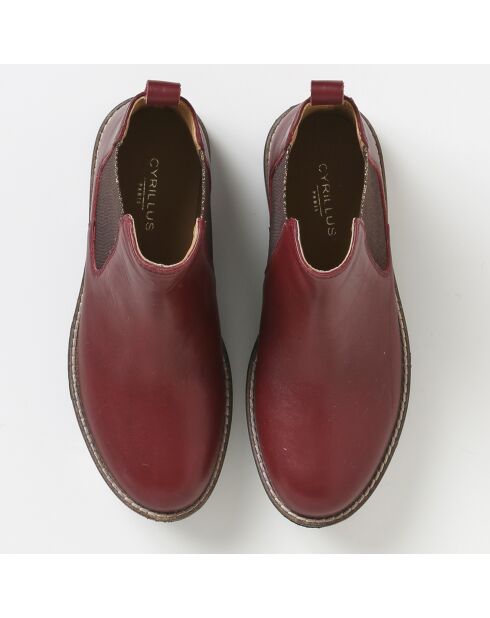 Chelsea boots en Cuir bordeaux