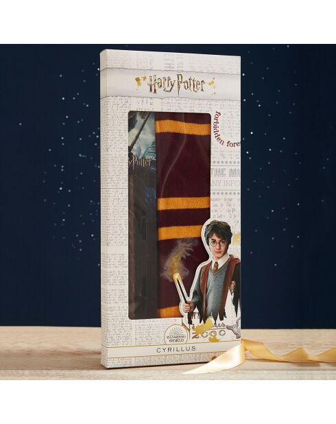 Coffret cadeau Echarpe et Baguette Harry Potter bordeaux/jaune