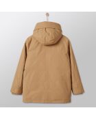 Parka chaude déperlante à capuche beige moyen