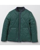 Blouson bombers réversible uni et à carreaux vert