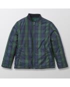 Blouson bombers réversible uni et à carreaux vert