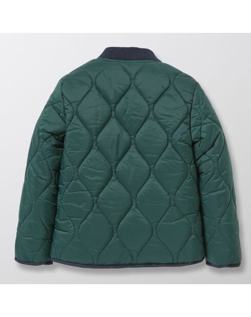 Blouson bombers réversible uni et à carreaux vert