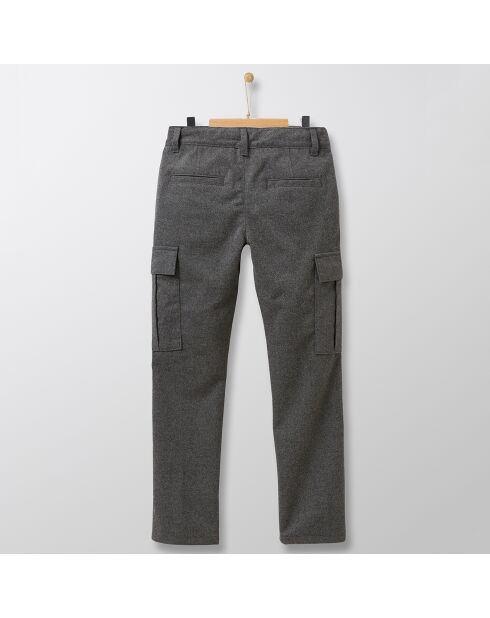 Pantalon cargo en Flanelle gris anthracite