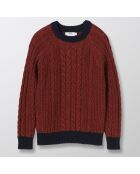 Pull en Laine mélangée bordeaux/rouge