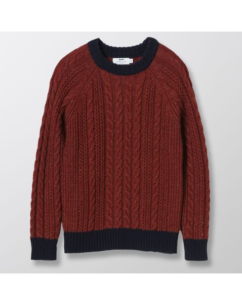 Pull en Laine mélangée bordeaux/rouge