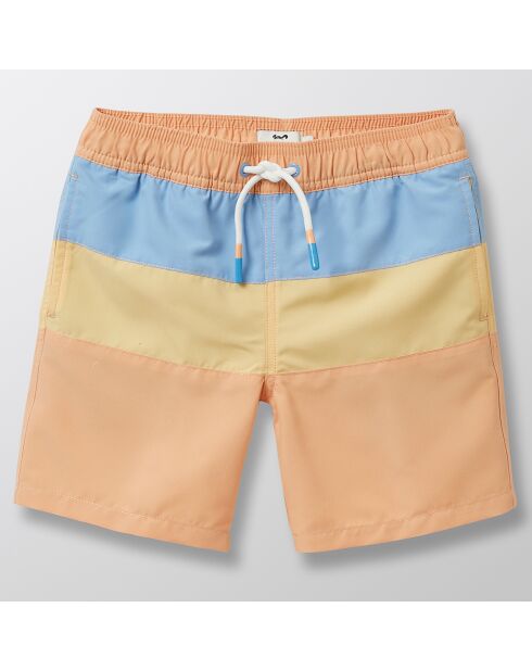 Short de bain Colo block orange clair/bleu/jaune