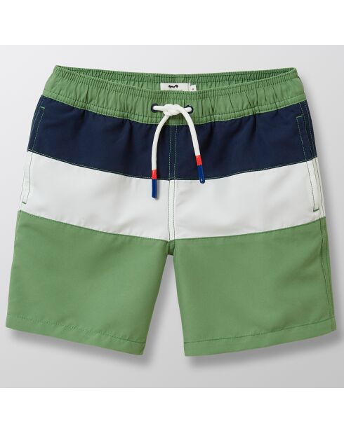 Short de bain Colo block vert/nuit/blanc