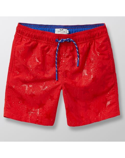 Short de bain étoiles magiques rouge vif