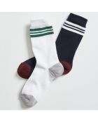 2 Paires de chaussettes de sport blanc/bleu nuit