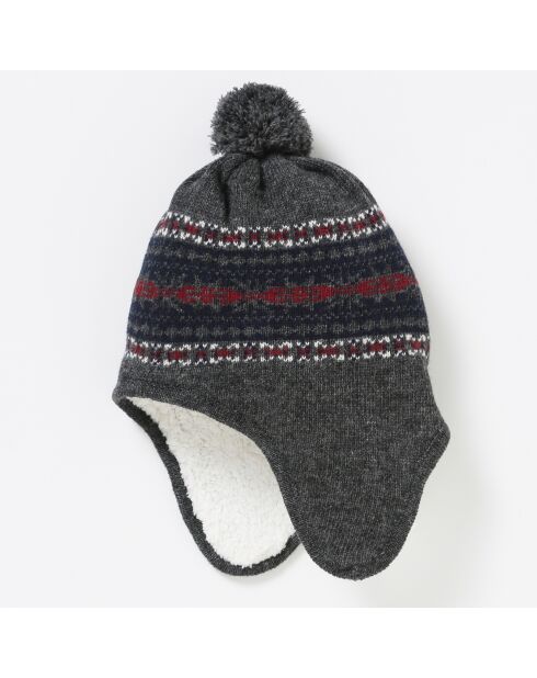 Bonnet péruvien en Coton & Laine anthracite